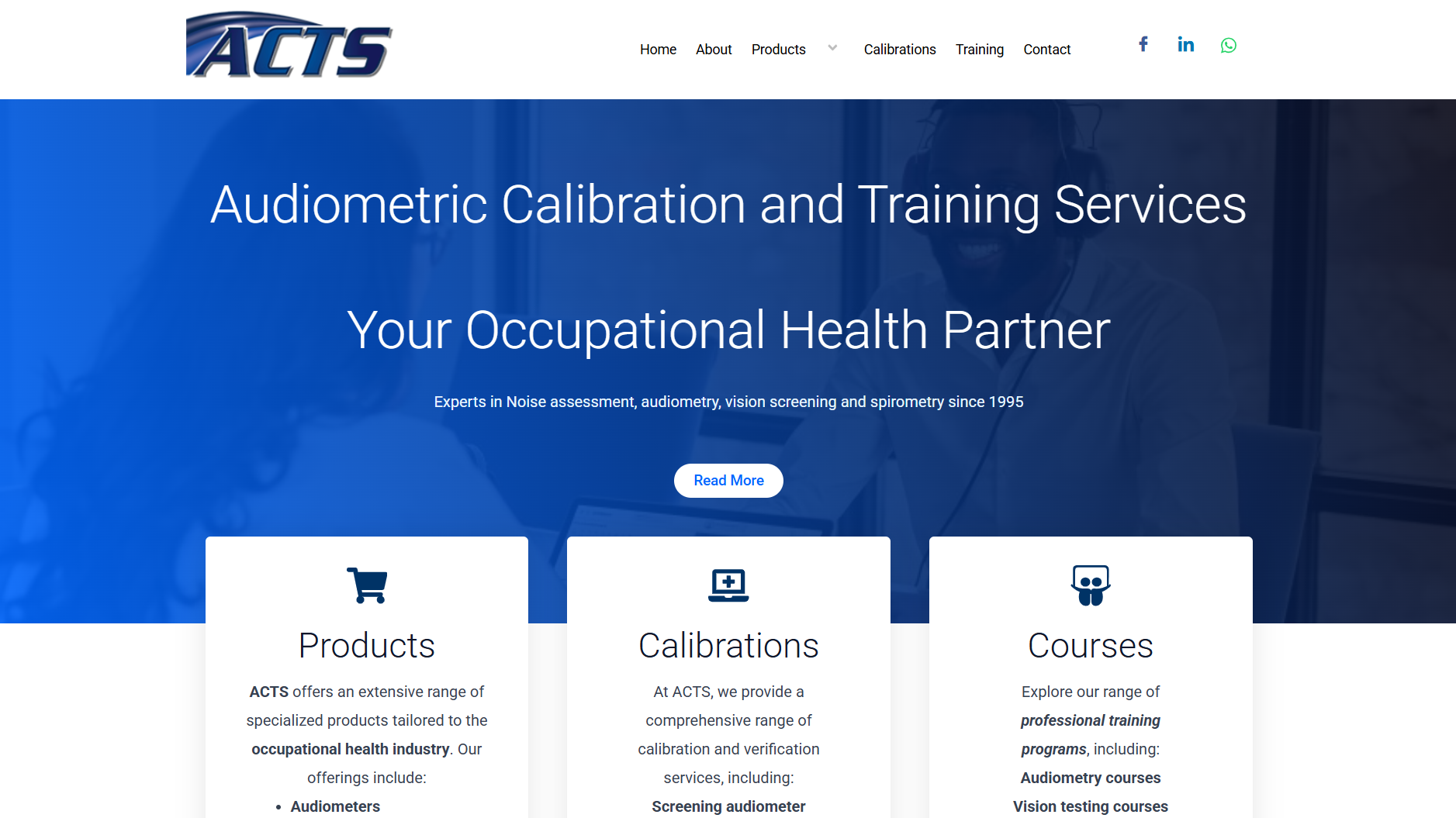 ACTS website screenshot