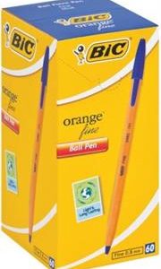 BIC Orange Fine Point Blue Ballpoint Pens