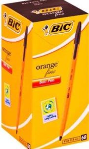BIC Orange Fine Point Black Ballpoint Pens