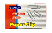 Marlin Paper Clips Silver 33mm Box