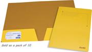Bantex A4 Flap Document Folder Yellow