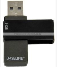 Baseline 64GB USB 2.0 Swivel Memory Stick