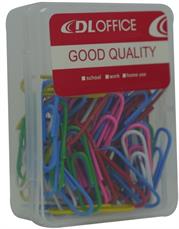 DLOffice Multicolour 28mm Paper Clips Plastic Tub of 70