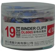 DLOffice Multicolour 19mm Binder Clips Plastic Tub of 40
