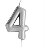 Casey 10cm Silver Numerical Birthday Candle Nr.4 Retail