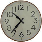 Casey Wall Clock Woodgrain outer rim with Beige details